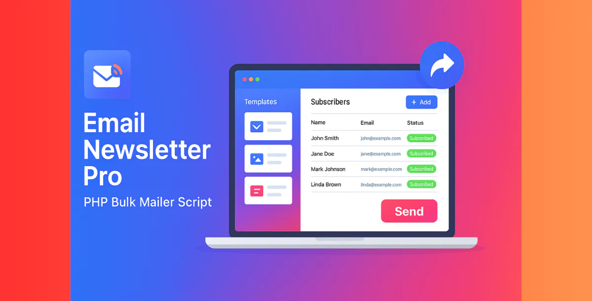 Newsletter Script PHP — Bulk Email Sender + Subscriber Manager