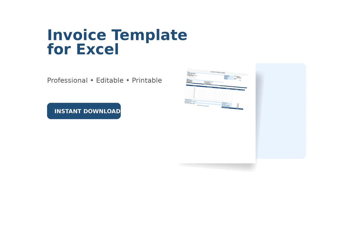 Professional Invoice Template for Excel